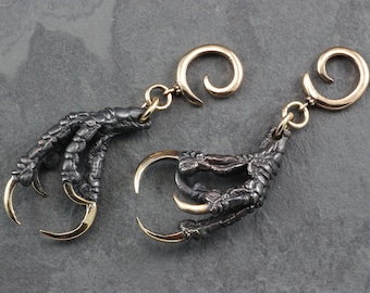 Crow Claw Ear Weights - Bronze Crow Claw Gauges