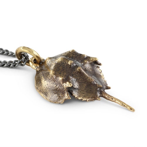 Horseshoe Crab Necklace Bronze Horseshoe Crab Pendant Crab Etsy