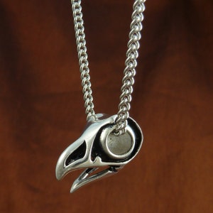 Bird Skull Necklace - Antique Silver Bird Skull Pendant image 5