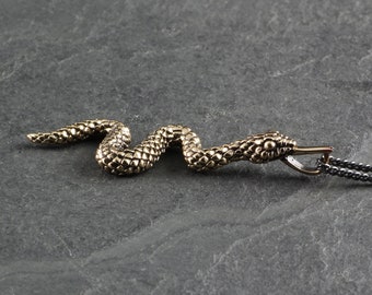 Schlange Halskette - Bronze Schlange Anhänger