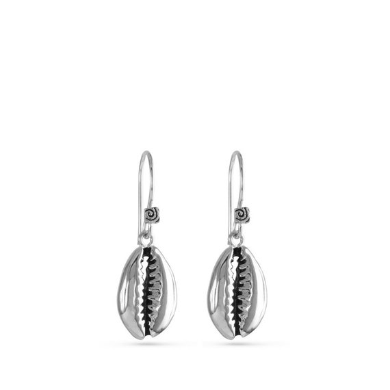 Cowrie Shell Earrings Antique Silver Cowry Shell Earrings UK