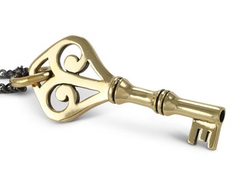 Key Necklace - Bronze Key Pendant