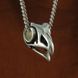 Bird Skull Necklace - Antique Silver Bird Skull Pendant image 3