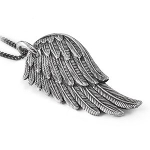 Angel Wing Necklace Antique Silver Angel Wing Pendant image 1