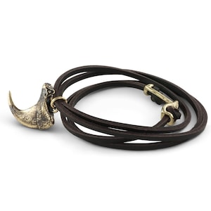 Pulseira de garra - Bronze Pulseira de garra de puma - Pulseira de couro