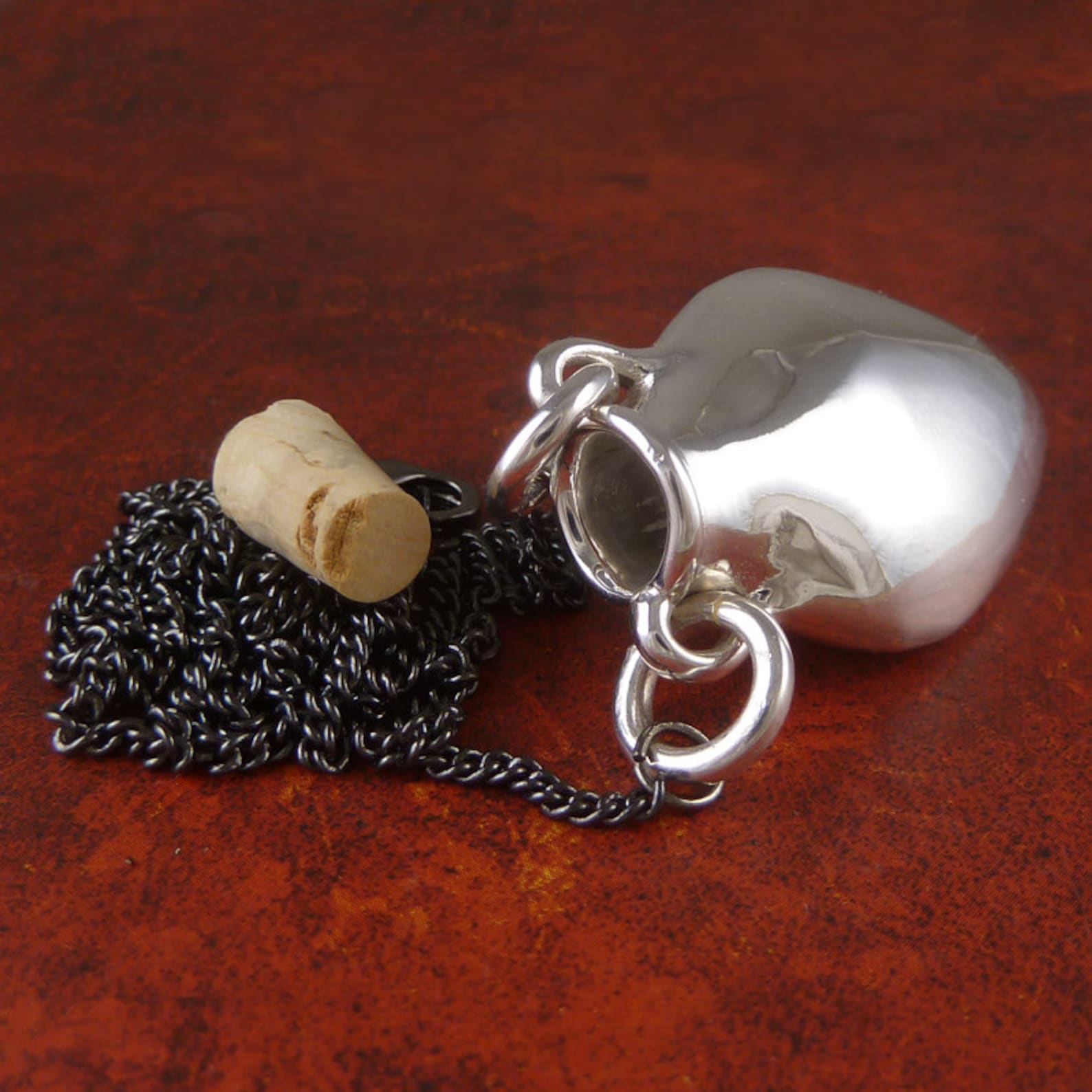 Amphora Necklace Antique Silver Amphora Necklace Stash Etsy