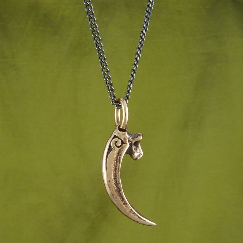 Raven Talon Necklace Bronze Bird Talon Pendant Talon Necklace image 4