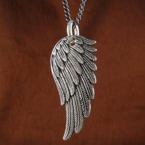 Angel Wing Necklace Antique Silver Angel Wing Pendant image 4