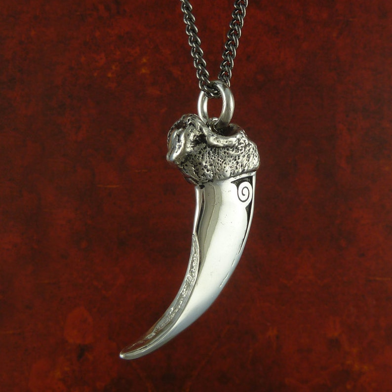 Bear Claw Necklace Antique Silver Bear Claw Pendant Bear Etsy