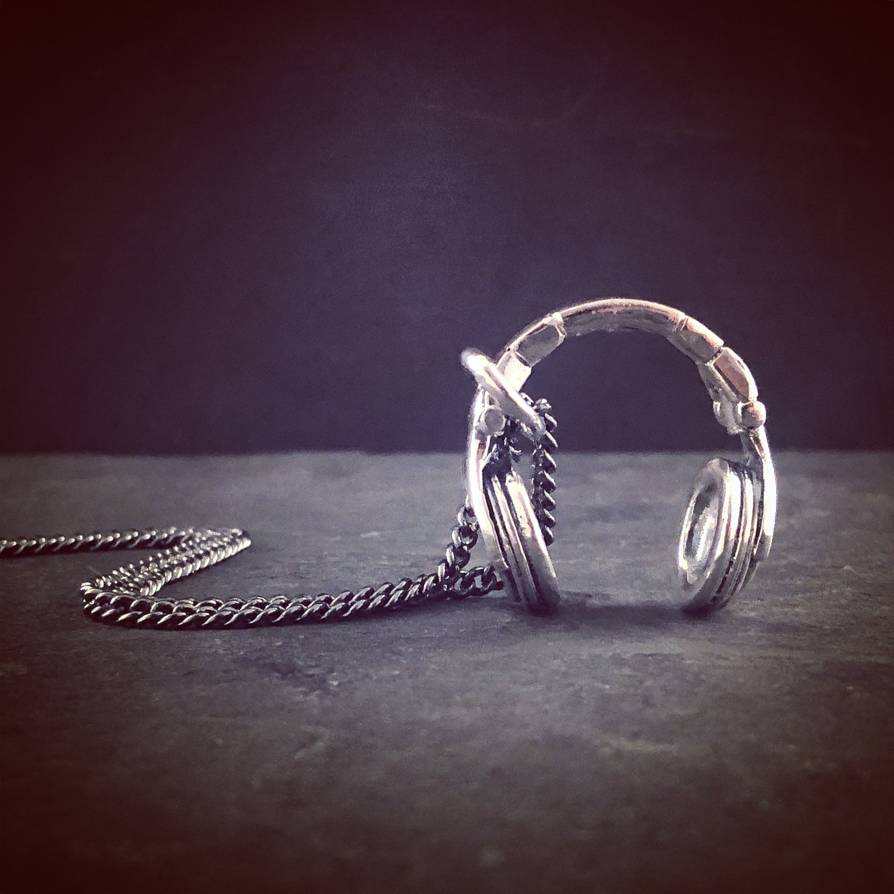 Headphones Necklace Sterling Silver Headphones Pendant Etsy