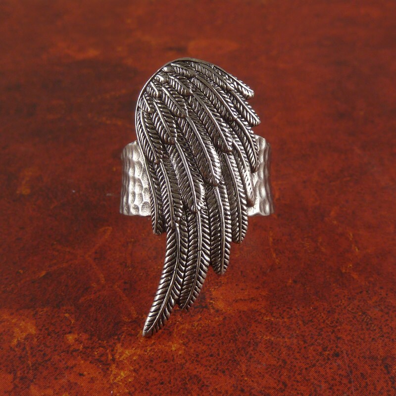 Wing Ring White Bronze Wing Ring - Etsy