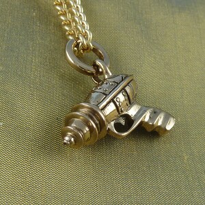 Ray Gun Necklace - Bronze Ray Gun Pendant - Sci Fi Necklace image 4