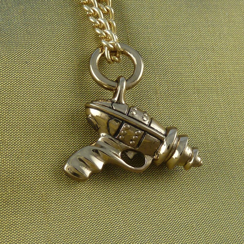 Ray Gun Necklace - Bronze Ray Gun Pendant - Sci Fi Necklace image 5
