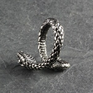 Snake Ring Antique Silver Snake Bypass Ring Adjustable Snake Ring image 5