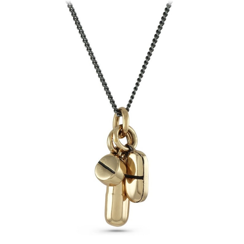 Pills Necklace Bronze Pill Pendant Xanax Drug Medication Etsy