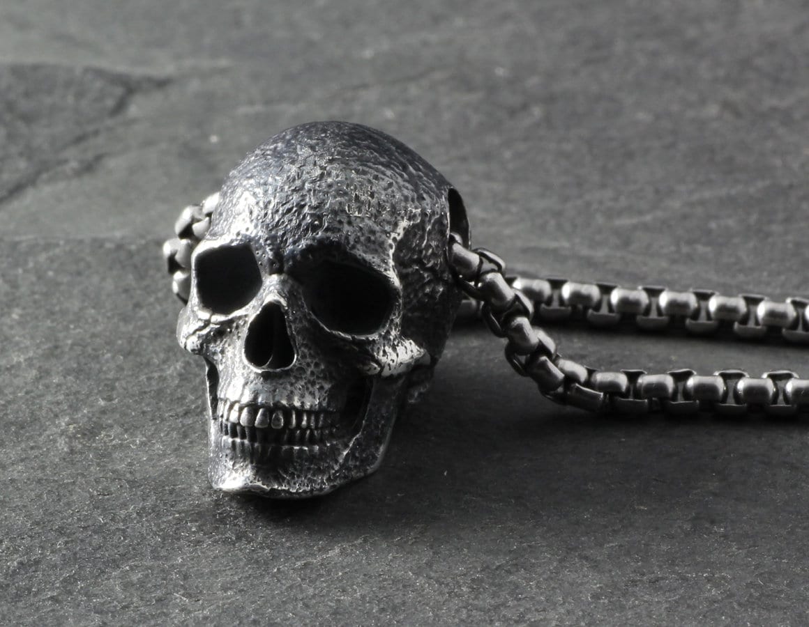 Skull Necklace Sterling Silver Human 