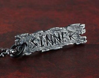 SINNER Pendant - Sterling Silver Word Pendant - Pillory Board Necklace