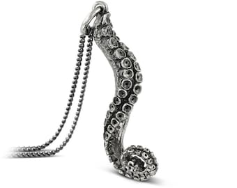Tentacle Necklace - Antique Silver Tentacle Pendant