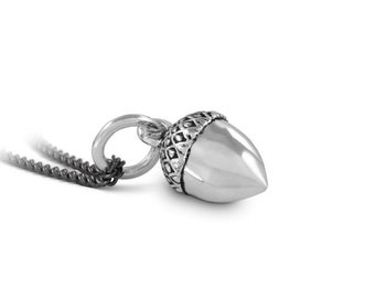 Acorn Necklace - Antique Silver Acorn Pendant