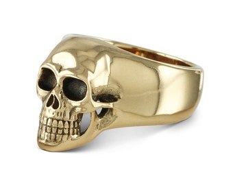 Mens Skull Ring - Bronze Human Skull Ring