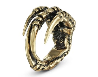 Crow Claw Ring - Bronze Bird Claw Ring - Raven Claw Ring