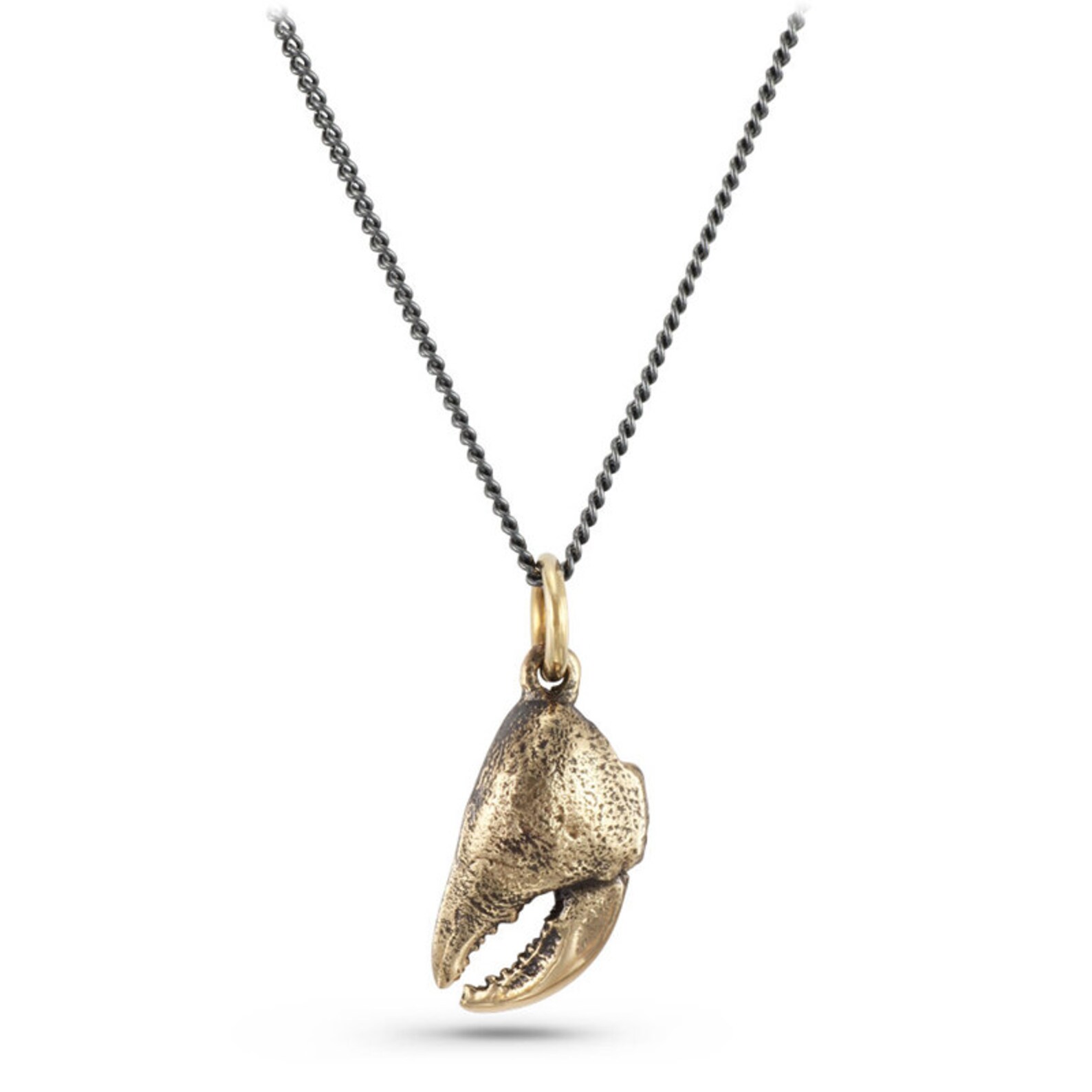 Crab Claw Necklace Bronze Crab Claw Pendant Claw Jewelry Etsy