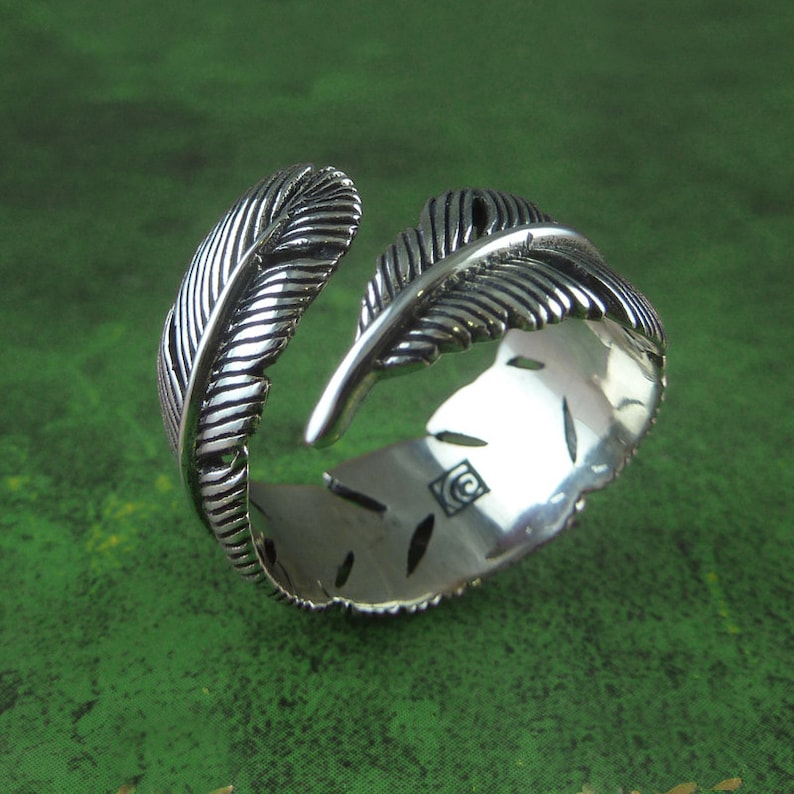 Sterling Silver Feather Ring .925 Silver Feather Ring image 4