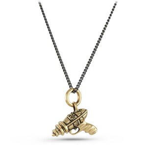 Ray Gun Necklace - Bronze Ray Gun Pendant - Sci Fi Necklace image 2