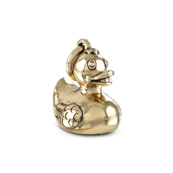 Rubber Duck Necklace Bronze Rubber Ducky Pendant the Lucky Etsy