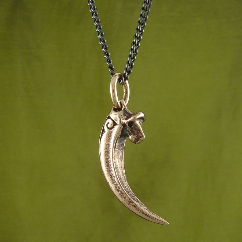 Raven Talon Necklace Bronze Bird Talon Pendant Talon Necklace image 5