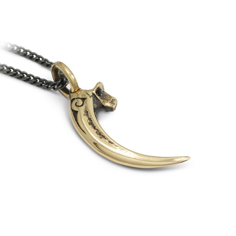 Raven Talon Necklace Bronze Bird Talon Pendant Talon Necklace image 1