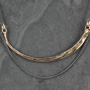 Snake Rib Necklace - Bronze Python Rib Necklace - Bronze Bone Necklace