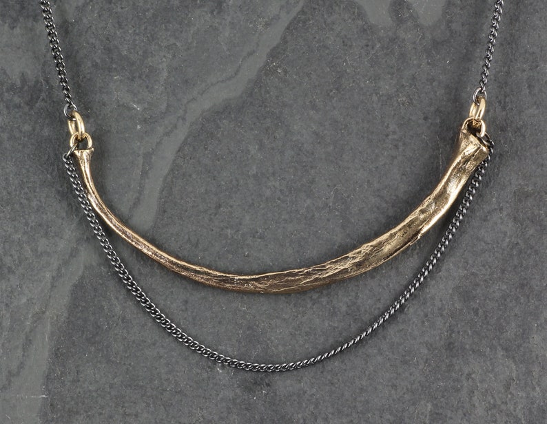 Snake Rib Necklace Bronze Python Rib Necklace Bronze Bone Necklace image 1