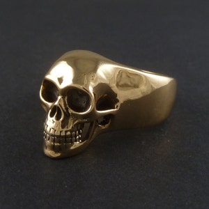 Statement Ring Skull Ring Bronze Human Skull Ring image 3