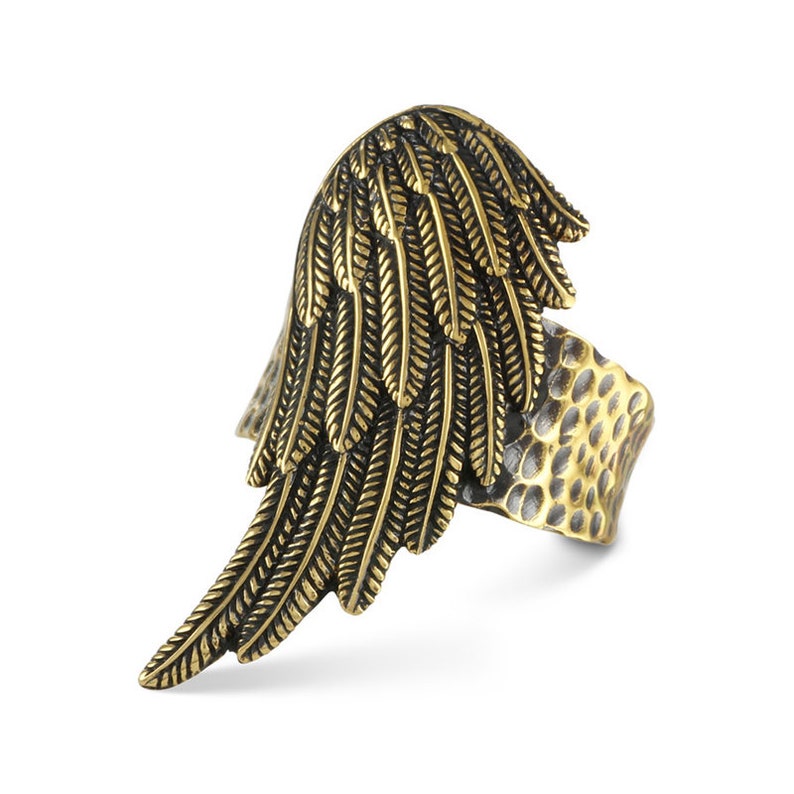 Angel Wing Ring Bronze Wing Ring image 1