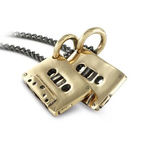 Colar Cassete - Pingente Cassetes de Bronze - Colar Mix Tape
