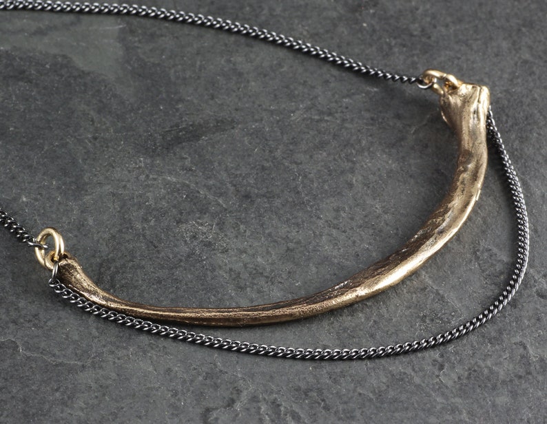 Snake Rib Necklace Bronze Python Rib Necklace Bronze Bone Necklace image 3