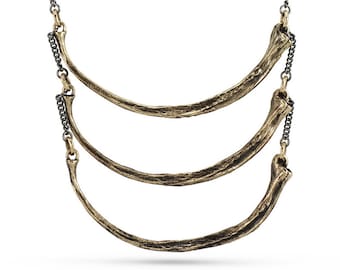 Python Rib Necklace - Bronze Python Rib Breastplate