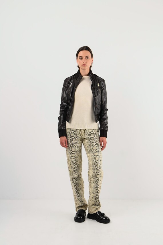 Roberto Cavalli python print pants — 2000s Y2K vi… - image 5