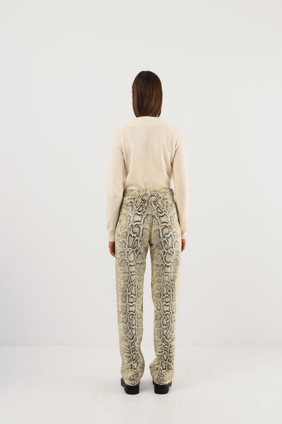 Roberto Cavalli python print pants — 2000s Y2K vi… - image 4