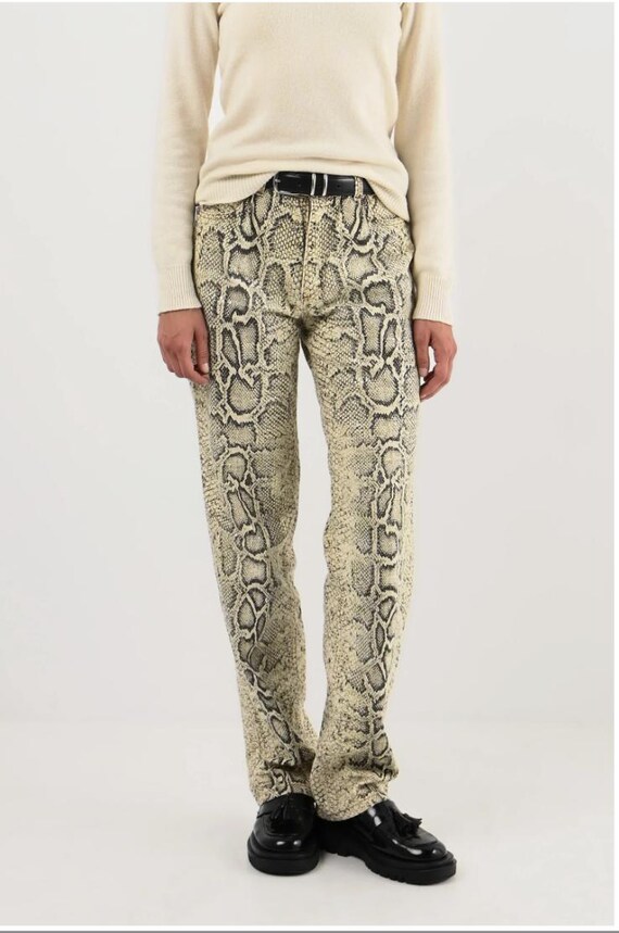 Roberto Cavalli python print pants — 2000s Y2K vi… - image 2