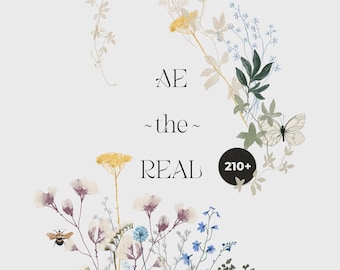 Wildflowers clipart - Ethereal Neutral Watercolor Meadow Floral for invites (PNG)