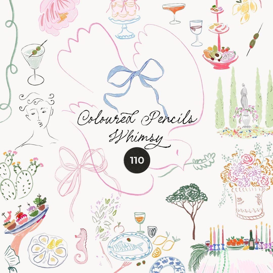 Whimsical Wedding Clipart - Hand-painted Whimsy Frames - Coloured ...