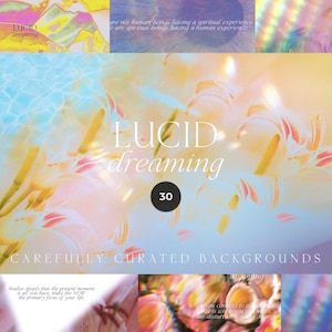 Fondos abstractos surrealistas - Texturas coloridas espirituales de ensueño lúcido - Flores borrosas - Imágenes prediseñadas con degradado granulado de aura