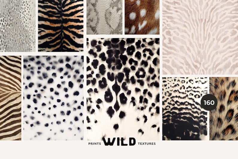 Wild Animal Print Textures – 160 Leopard, Tiger, Fur Backgrounds and ...