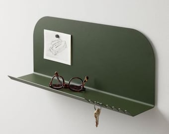 Stainless Steel wall shelf with integrated key holder Project – DXF/DWG Files for Laser Cutting