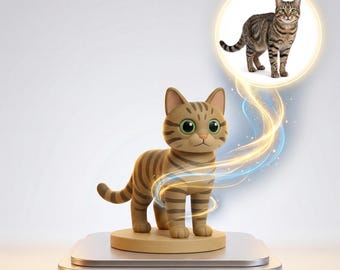 Custom 3D Action Figure from Photo, Personalised Figurine, Cartoon Style Animal, Pet Lovers, Families