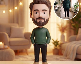 Custom Bobblehead style 3D Figure from Photo, Personalized Character, Couple, Family, Friend, Birthday, Boss