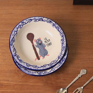 Ratatouille Chef Plate, Cartoon Rat Pasta Dish, Italian Food Servingware