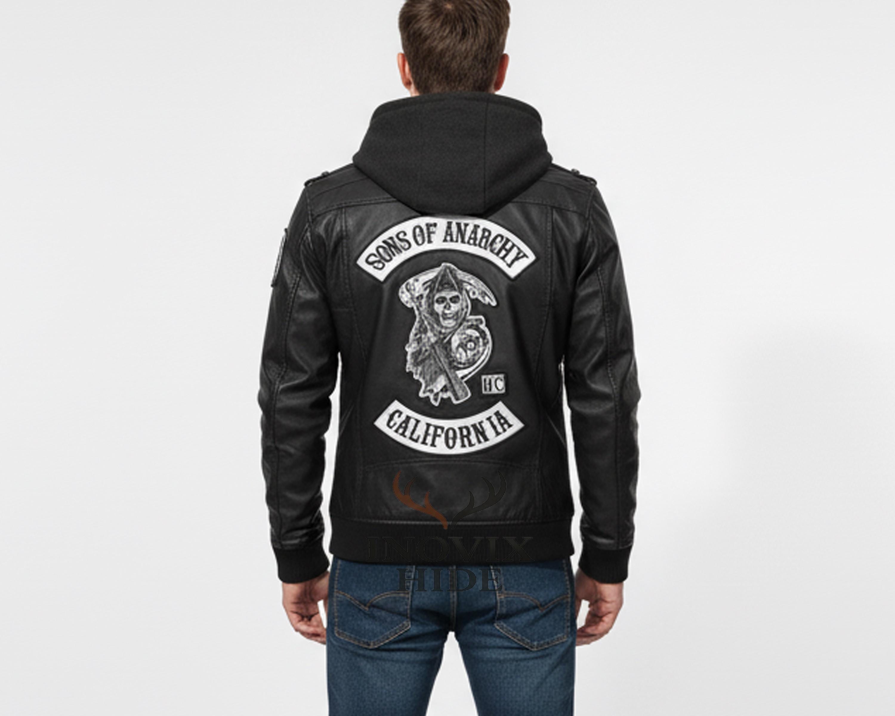 Sons Of Anarchy Felpa Con Cappuccio Ufficiale Per Uomo, Hoodie In Misto Cotone 80/20, Vestibilità Regolare, Con Stampa Grafica, Nera - 2
